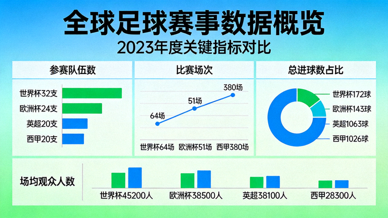 全球足球赛事数据可视化图表展示